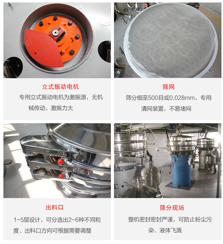 旋振篩定制化有：移動，加緣，閘門等多種形式選擇。子母設(shè)計透網(wǎng)率高，換網(wǎng)方便。