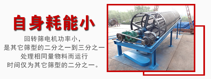 滾筒篩耗能小，使用壽命長，維修方便